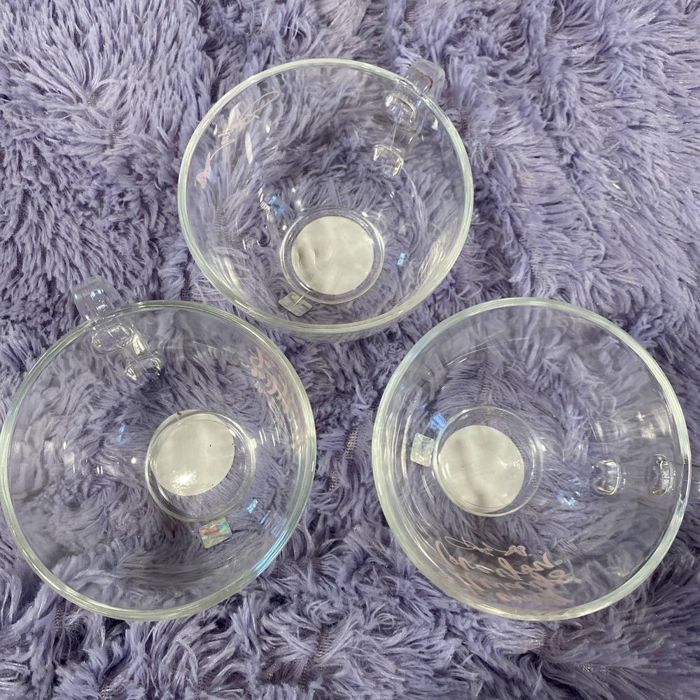 DOLLY PARTON 3‎ Glass Tea Cup Of Ambition Always Love You PINK Butterfly mug set